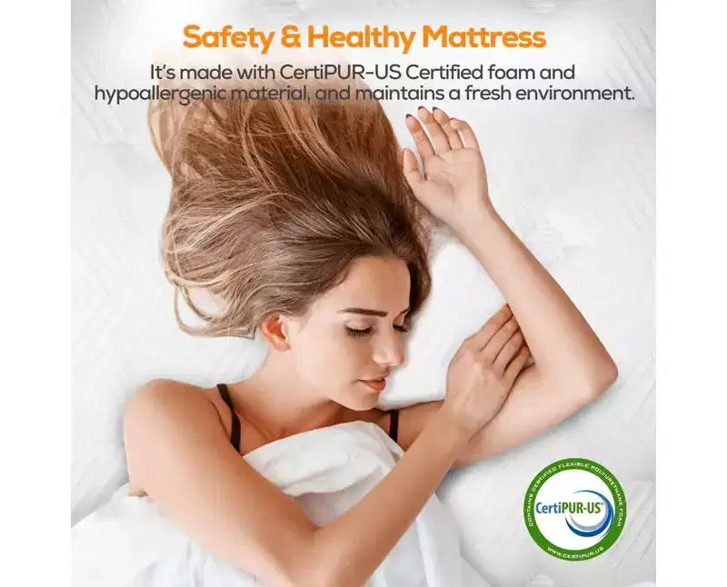 Matelas hybride Queen 14 po en boîte avec mousse mémoire en gel, sensation moyenne, soulagement de la pression, doux pour la peau, isolation des mouvements, certifié CertiPUR-US