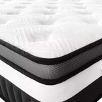 Matelas hybride en boîte 14 po King avec mousse à mémoire de forme au gel, fermeté moyenne, soulagement de la pression, doux pour la peau, isolation des mouvements, certifié CertiPUR-US