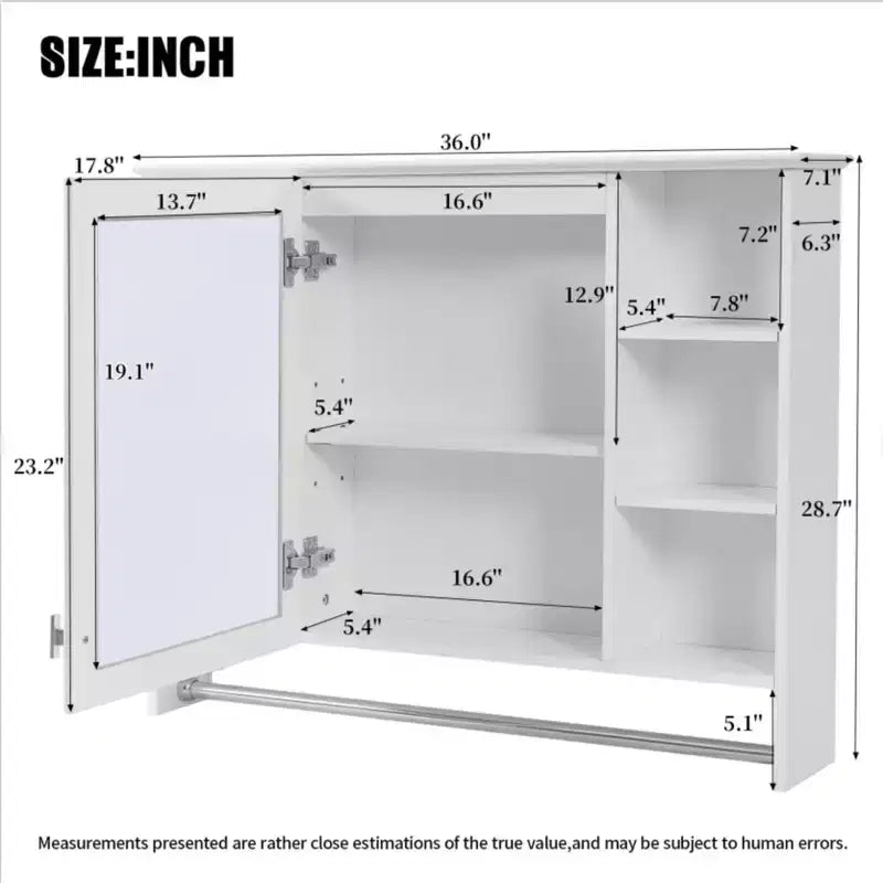 Meuble haut de salle de bain de 91 cm, armoire à pharmacie murale avec porte-serviettes et étagères ouvertes, meuble de rangement mural flottant au-dessus des toilettes pour la salle de bain