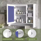 Meuble haut de salle de bain de 91 cm, armoire à pharmacie murale avec porte-serviettes et étagères ouvertes, meuble de rangement mural flottant au-dessus des toilettes pour la salle de bain