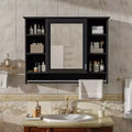 36 Inch Bathroom Wall Cabinet, Wall Mounted Medicine Cabinet with Towel Rack & Open Shelves, Over Toilet Floating Storage Cabinet for Bathroom