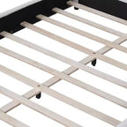 Lit Plateforme Rembourré Queen/King Size avec Tête de Lit Rembourrée Courbe et Arrondie, Blanc - ModernLuxe