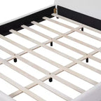 Lit Plateforme Rembourré Queen/King Size avec Tête de Lit Rembourrée Courbe et Arrondie, Blanc - ModernLuxe