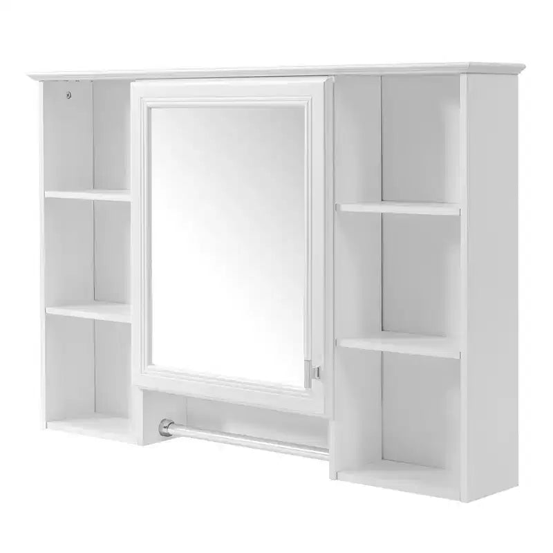 Meuble haut de salle de bain de 104 cm, armoire à pharmacie murale avec porte-serviettes et étagères ouvertes, meuble de rangement suspendu au-dessus des toilettes pour salle de bain