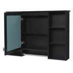 Meuble haut de salle de bain de 104 cm, armoire à pharmacie murale avec porte-serviettes et étagères ouvertes, meuble de rangement suspendu au-dessus des toilettes pour salle de bain