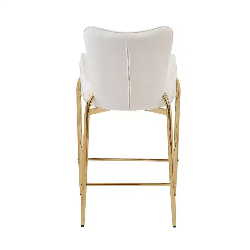 Tabourets de bar de luxe en velours TUYOHW 28H, lot de 2, tabourets de bar élégants avec pieds et repose-pieds dorés, fauteuil haut pour îlot de cuisine, capacité de 120 kg
