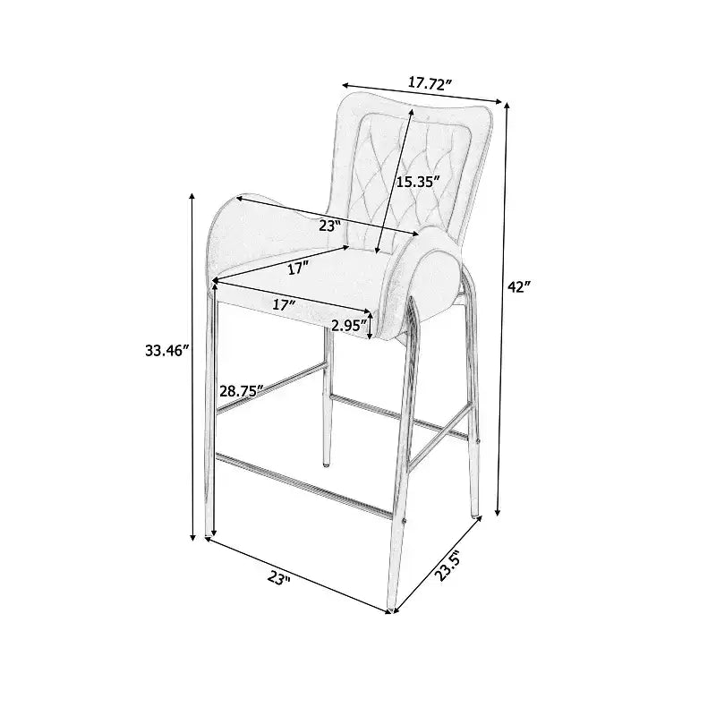 Tabourets de bar de luxe en velours TUYOHW 28H, lot de 2, tabourets de bar élégants avec pieds et repose-pieds dorés, fauteuil haut pour îlot de cuisine, capacité de 120 kg