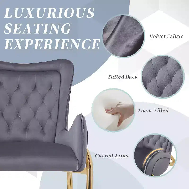 Tabourets de bar de luxe en velours TUYOHW 28H, lot de 2, tabourets de bar élégants avec pieds et repose-pieds dorés, fauteuil haut pour îlot de cuisine, capacité de 120 kg