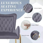 Tabourets de bar de luxe en velours TUYOHW 28H, lot de 2, tabourets de bar élégants avec pieds et repose-pieds dorés, fauteuil haut pour îlot de cuisine, capacité de 120 kg
