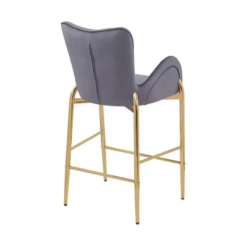 Tabourets de bar de luxe en velours TUYOHW 28H, lot de 2, tabourets de bar élégants avec pieds et repose-pieds dorés, fauteuil haut pour îlot de cuisine, capacité de 120 kg