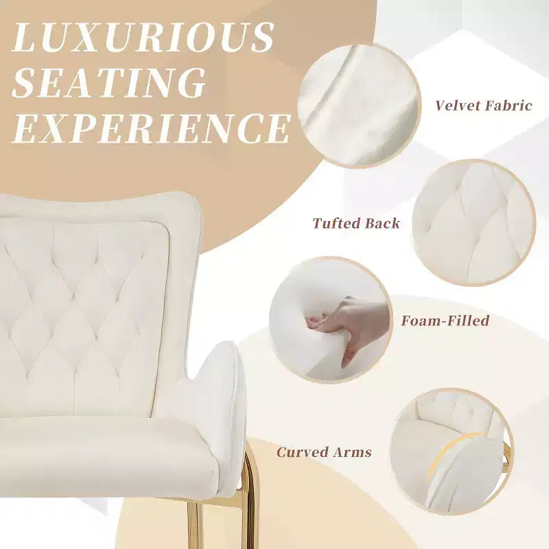 Tabourets de bar de luxe en velours TUYOHW 28H, lot de 2, tabourets de bar élégants avec pieds et repose-pieds dorés, fauteuil haut pour îlot de cuisine, capacité de 120 kg