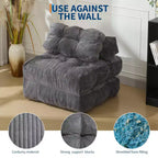COZONY Canapé-Lit Pliant Lot de 2 - Fauteuil Convertible Simple avec Oreiller, Support Ergonomique, Portable, Housse Lavable en Machine, Gris