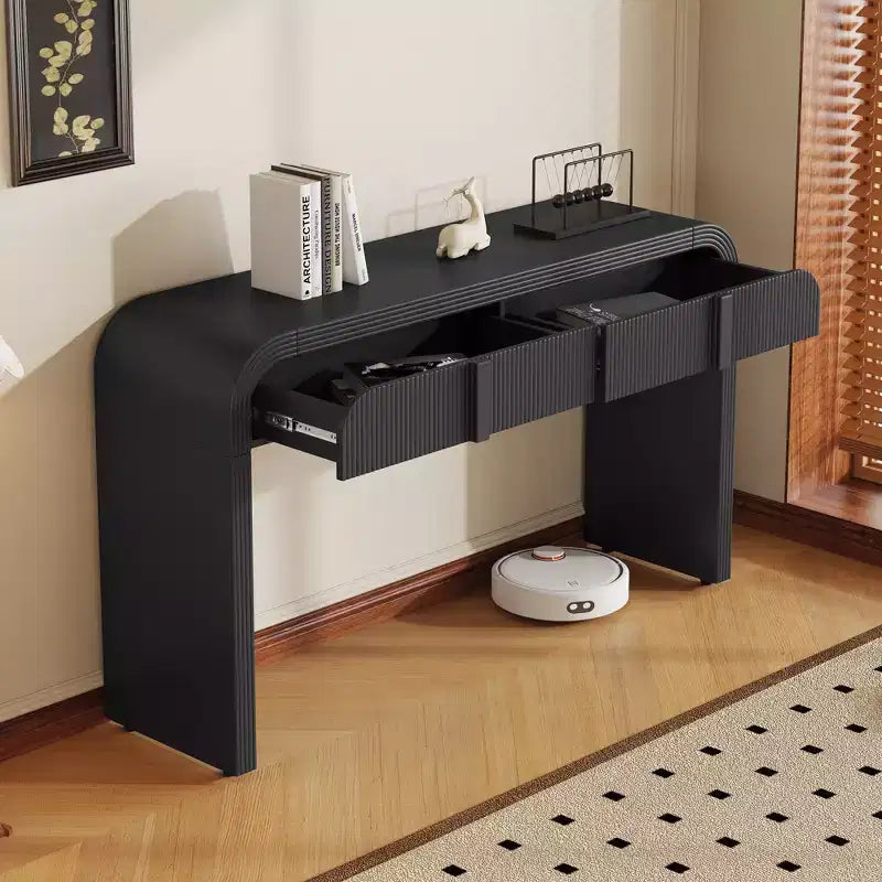 TUYOHW Table Console Minimaliste Moderne 55 pouces avec 2 Tiroirs de Rangement, Table d'Entrée pour Salon, Couloir