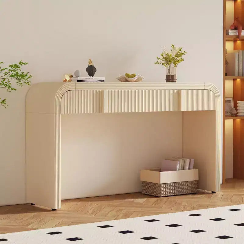 TUYOHW Table Console Minimaliste Moderne 55 pouces avec 2 Tiroirs de Rangement, Table d'Entrée pour Salon, Couloir