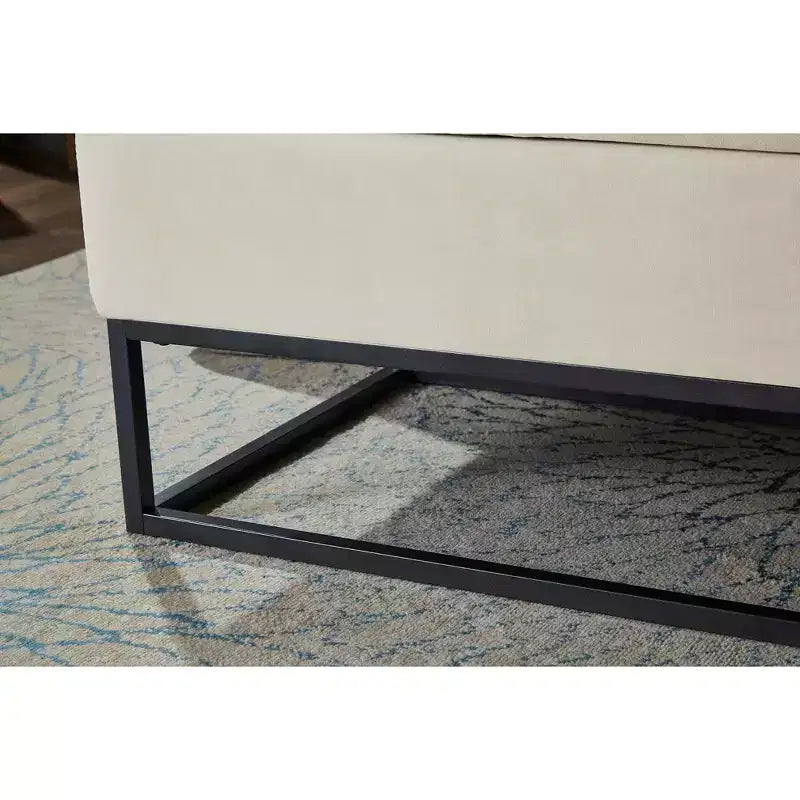 MAYEERTY 58.6 Banc de rangement, banc rembourré avec base en métal pour chambre à coucher, salon, couloir, beige