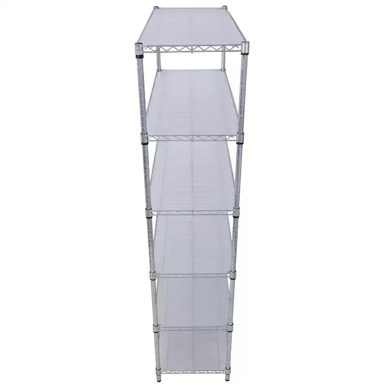 Étagère métallique VIYET à 6 niveaux 6000 lb, certifiée NSF, rayonnage de rangement robuste et réglable avec roulettes et tapis d'étagère (Chrome)