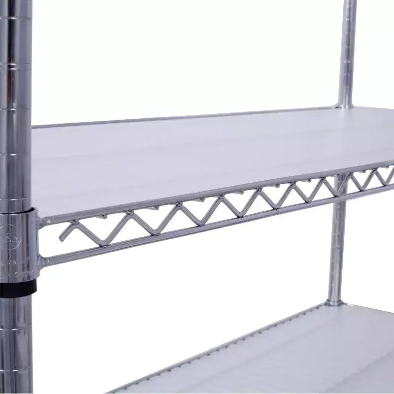 Étagère métallique VIYET à 6 niveaux 6000 lb, certifiée NSF, rayonnage de rangement robuste et réglable avec roulettes et tapis d'étagère (Chrome)