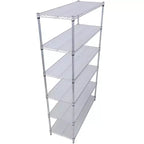 Étagère métallique VIYET à 6 niveaux 6000 lb, certifiée NSF, rayonnage de rangement robuste et réglable avec roulettes et tapis d'étagère (Chrome)
