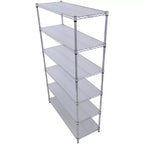 Étagère métallique VIYET à 6 niveaux 6000 lb, certifiée NSF, rayonnage de rangement robuste et réglable avec roulettes et tapis d'étagère (Chrome)