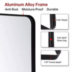 Miroir de courtoisie SUMERAIN avec verre trempé, miroir mural moderne 40X30, horizontal/vertical