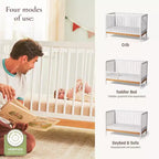 Lit de bébé convertible 4-en-1 Clover de Little Seeds