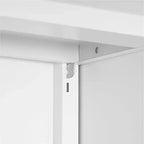 VIYET 23.6x23.6x23.6 Support d'imprimante mobile en métal, meuble de rangement avec étagère réglable et roulettes verrouillables (Blanc)
