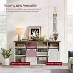 Meuble TV VASAGLE pour téléviseurs jusqu'à 65 pouces, console TV de style ferme, 2 portes coulissantes de grange, pour salon