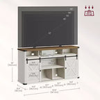 Meuble TV VASAGLE pour téléviseurs jusqu'à 65 pouces, console TV de style ferme, 2 portes coulissantes de grange, pour salon