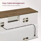 Meuble TV VASAGLE pour téléviseurs jusqu'à 65 pouces, console TV de style ferme, 2 portes coulissantes de grange, pour salon