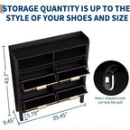 Meuble à chaussures Acekool avec 4 tiroirs basculants, organisateur d'entrée mince avec séparateurs réglables, pour couloir ou chambre à coucher
