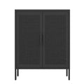 VIYET 31.5 Metal Storage Cabinet - 2 Doors & 2 Adjustable Shelves, Steel File Cabinet (No Lock), Black