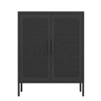 VIYET 31.5 Metal Storage Cabinet - 2 Doors & 2 Adjustable Shelves, Steel File Cabinet (No Lock), Black