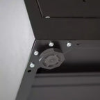 VIYET 31.5 Armoire de rangement métallique - 2 portes et 2 étagères réglables, Armoire à dossiers en acier (sans serrure), Noir