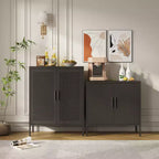 VIYET 31.5 Armoire de rangement métallique - 2 portes et 2 étagères réglables, Armoire à dossiers en acier (sans serrure), Noir