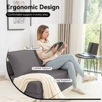 MAYEERTY Canapé-Lit Pliant avec Oreiller, Chaise Longue, Matelas de Sol avec Dossier pour Salon, Dortoir, Chambre d'amis, Bureau à Domicile, Lit Jumeau