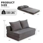 MAYEERTY Canapé-Lit Pliant avec Oreiller, Chaise Longue, Matelas de Sol avec Dossier pour Salon, Dortoir, Chambre d'amis, Bureau à Domicile, Lit Jumeau