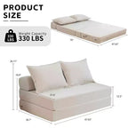 MAYEERTY Canapé-Lit Pliant avec Oreiller, Chaise Longue, Matelas de Sol avec Dossier pour Salon, Dortoir, Chambre d'amis, Bureau à Domicile, Lit Jumeau