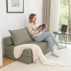 MAYEERTY Canapé-Lit Pliant avec Oreiller, Chaise Longue, Matelas de Sol avec Dossier pour Salon, Dortoir, Chambre d'amis, Bureau à Domicile, Lit Jumeau