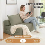 MAYEERTY Canapé-Lit Pliant avec Oreiller, Chaise Longue, Matelas de Sol avec Dossier pour Salon, Dortoir, Chambre d'amis, Bureau à Domicile, Lit Jumeau