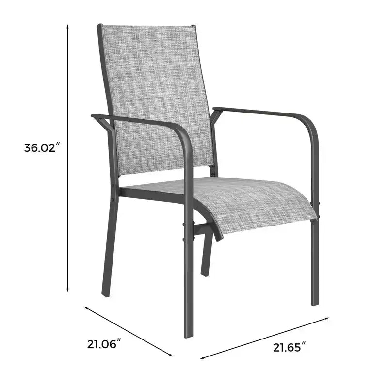 EROMMY Ensemble de 6 chaises de salle à manger d'extérieur, chaises de salle à manger empilables pour l'extérieur