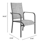 EROMMY Ensemble de 6 chaises de salle à manger d'extérieur, chaises de salle à manger empilables pour l'extérieur