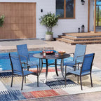 EROMMY Ensemble de 6 chaises de salle à manger d'extérieur, chaises de salle à manger empilables pour l'extérieur