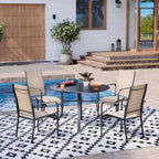 EROMMY Ensemble de 6 chaises de salle à manger d'extérieur, chaises de salle à manger empilables pour l'extérieur