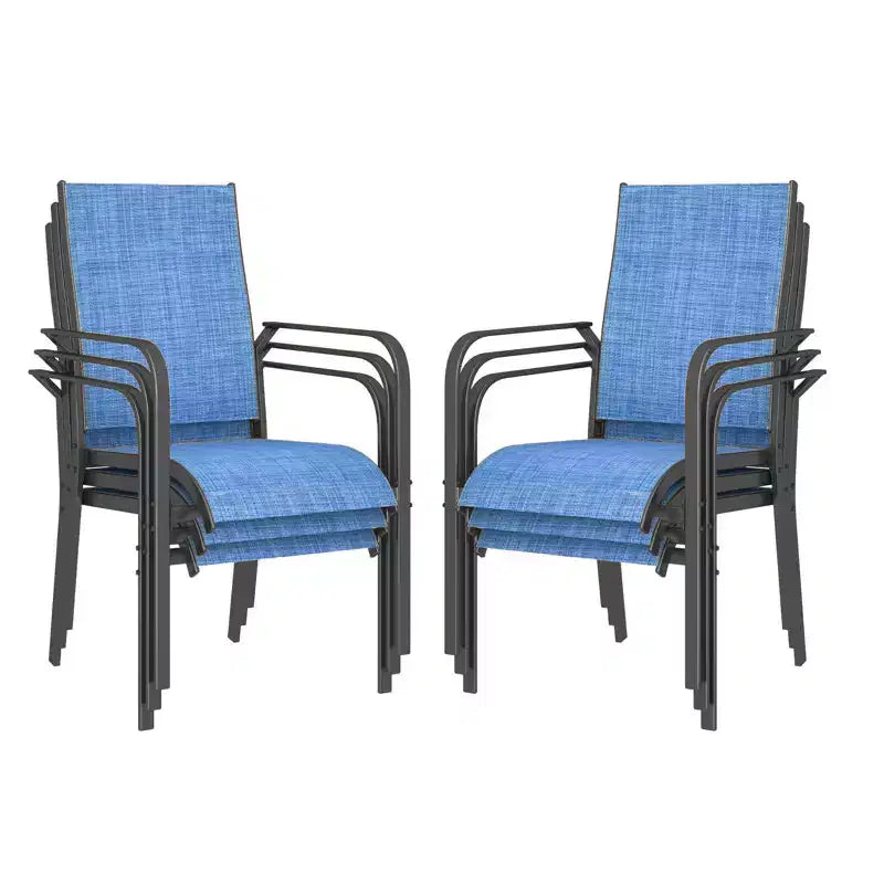 EROMMY Ensemble de 6 chaises de salle à manger d'extérieur, chaises de salle à manger empilables pour l'extérieur