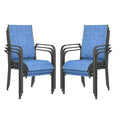 EROMMY Ensemble de 6 chaises de salle à manger d'extérieur, chaises de salle à manger empilables pour l'extérieur