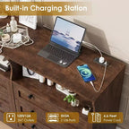 Commode à 6 tiroirs pour chambre à coucher, avec lumières LED RGB et prise de courant, commode de 140 cm de large, meuble TV pour téléviseurs de 55 pouces, pour salon, entrée