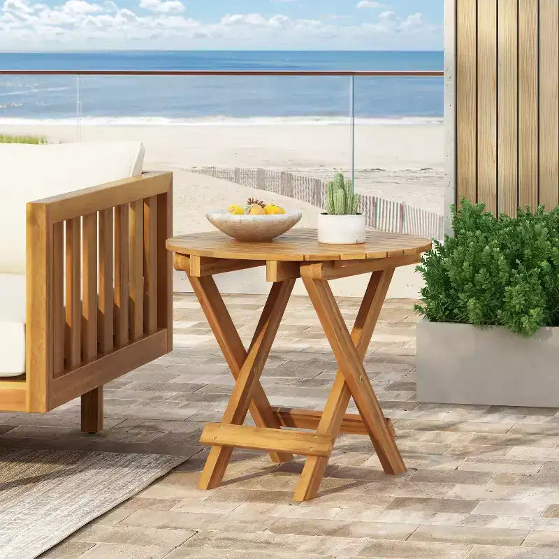 JVNOXK Table d'appoint moderne pliable et réglable (45-70 cm) en palissandre (finition teck), adaptée comme plateau de canapé, table de chevet
