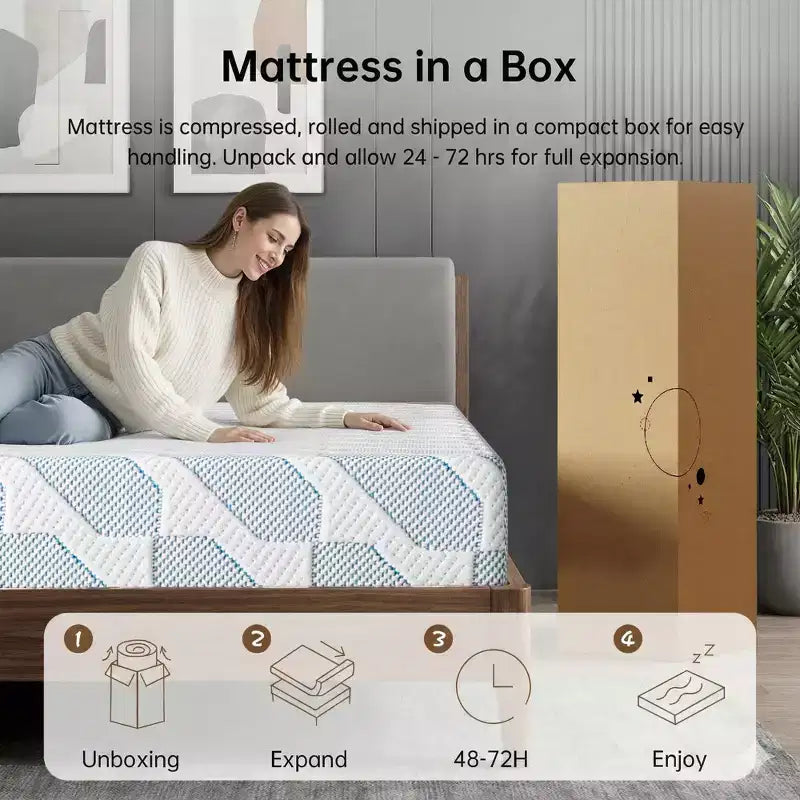 EHMKNP Matelas de 5 pouces pour lits jumeaux/jumeaux XL/doubles pour adultes adolescents célibataires, matelas en mousse à mémoire de forme rafraîchissante, housse amovible lavable, fermeté moyenne