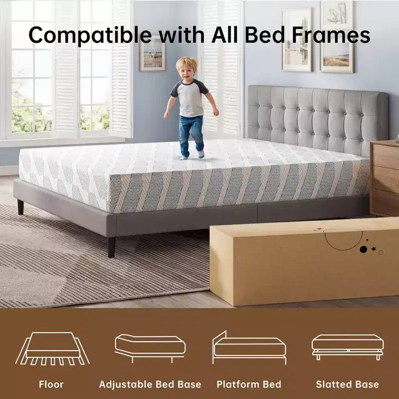 EHMKNP Matelas de 5 pouces pour lits jumeaux/jumeaux XL/doubles pour adultes adolescents célibataires, matelas en mousse à mémoire de forme rafraîchissante, housse amovible lavable, fermeté moyenne