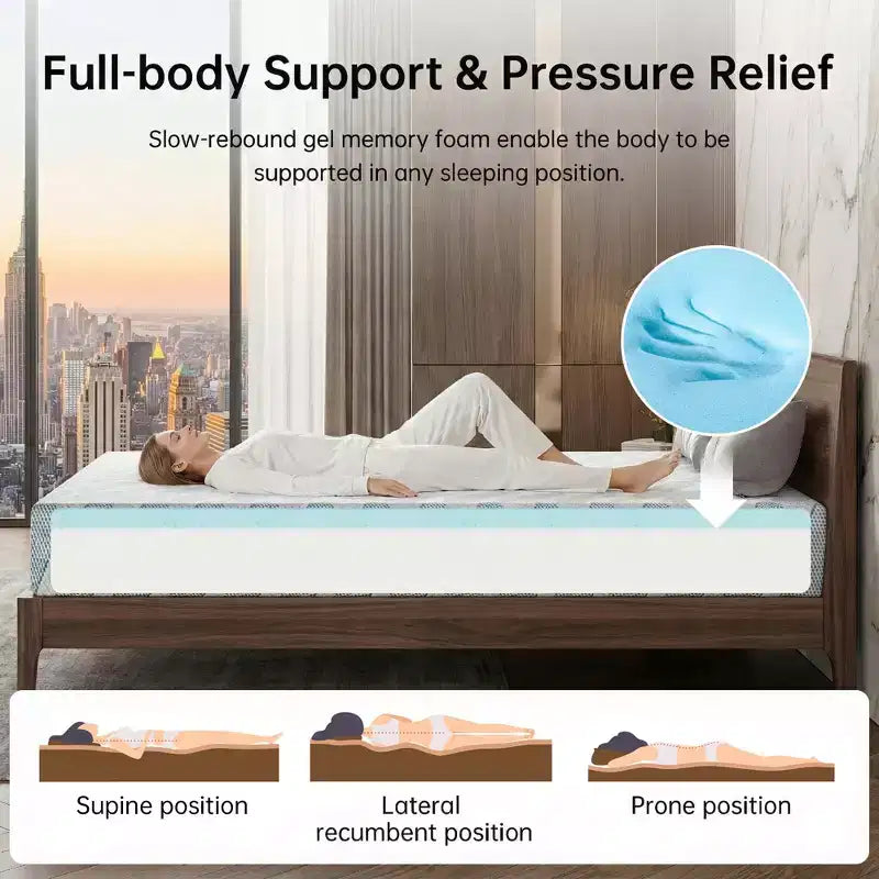 EHMKNP Matelas de 5 pouces pour lits jumeaux/jumeaux XL/doubles pour adultes adolescents célibataires, matelas en mousse à mémoire de forme rafraîchissante, housse amovible lavable, fermeté moyenne